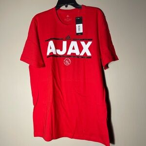 adidas Men’s Ajax Netherlands Soccer Club Dassler T-Shirt Red Size L New